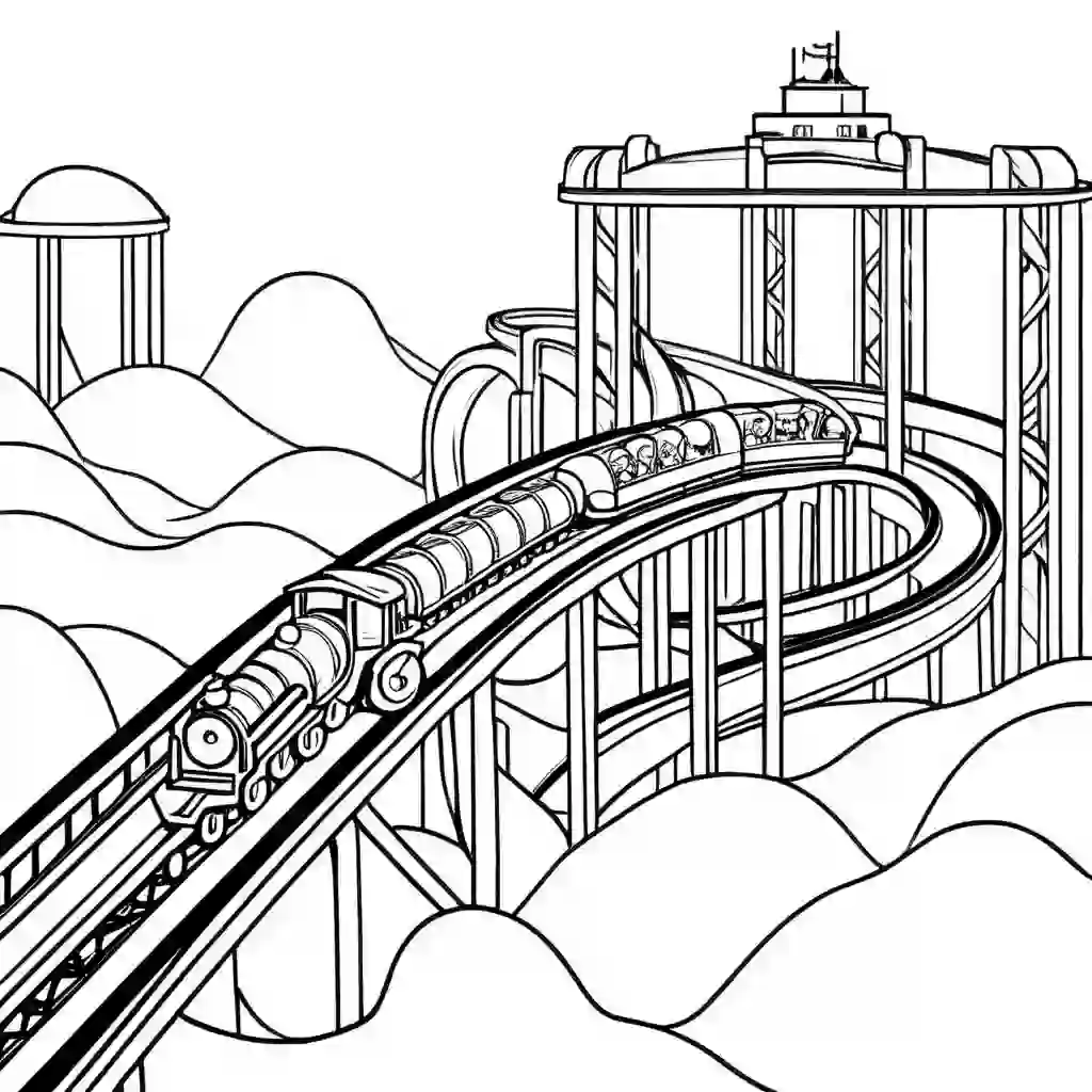 Roller Coaster coloring pages